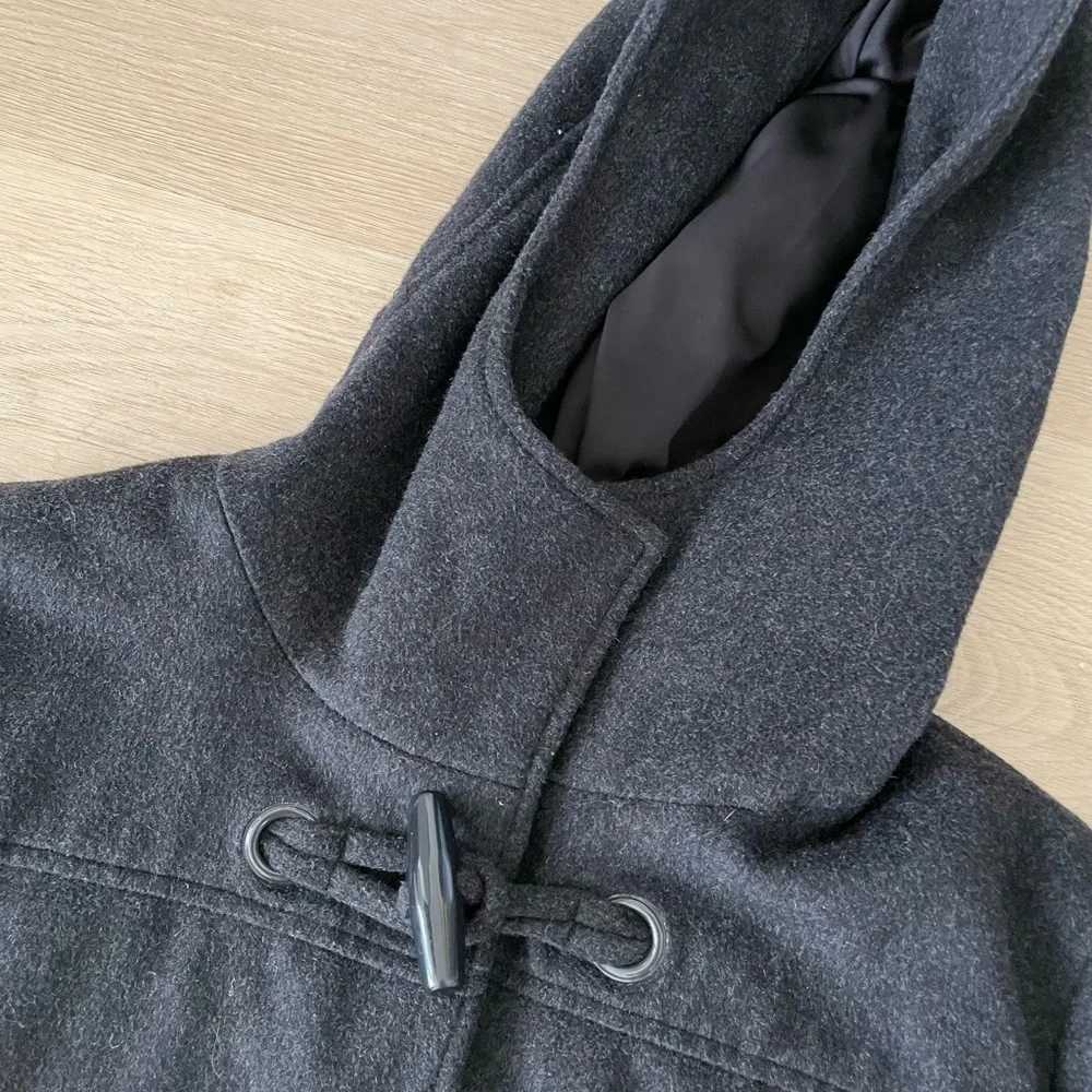 Pendleton Roslyn Charcoal Black Hooded Wool Toggle Coat